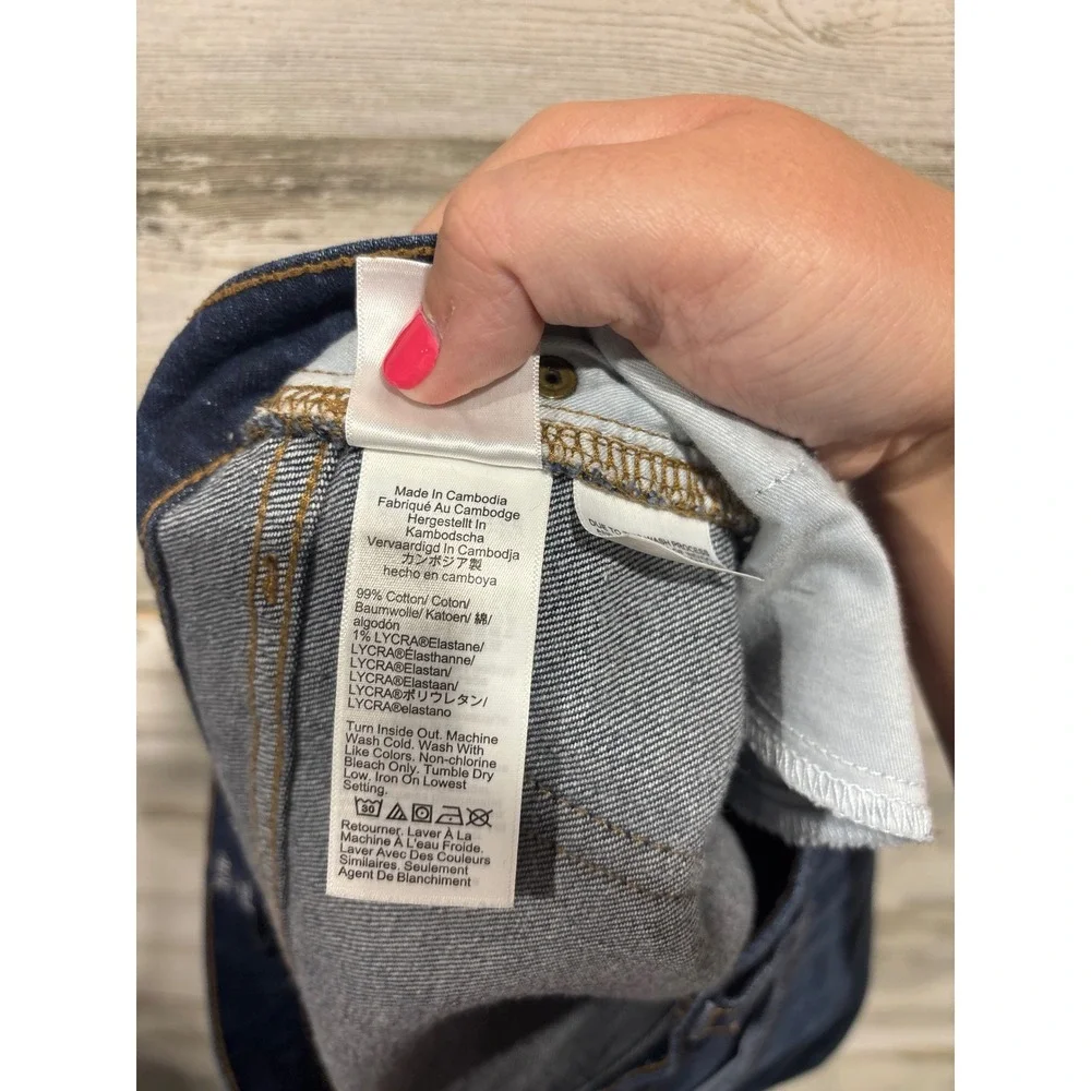 J.Crew Mid Rise Flare Crop Jeans Women Size 29T Blue Button Fly Stretch Classic‎